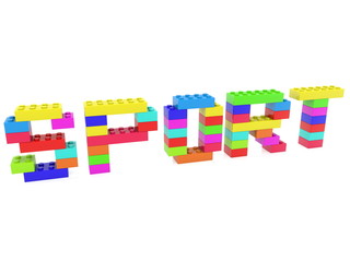 Sport concept built from toy bricks