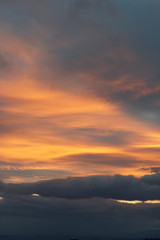 Spectacular colorful sunset skies. Nature abstract background.