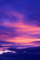 Spectacular colorful sunset skies. Nature abstract background.