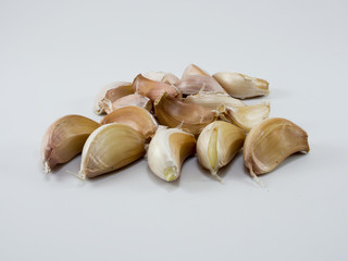 Fresh garlic isolated on white background.