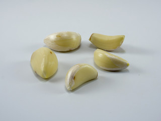 Fresh garlic isolated on white background.