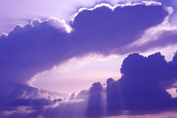 Beautiful clouds in the peaceful sky.