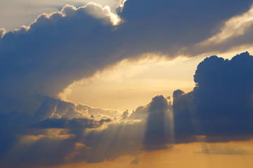 Beautiful clouds in the peaceful sky.