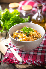 Risotto with vegetables.
