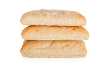 Fototapeta na wymiar Stack of three panini isolated on a white background