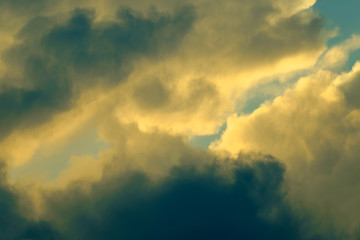 Dramatic sky background.