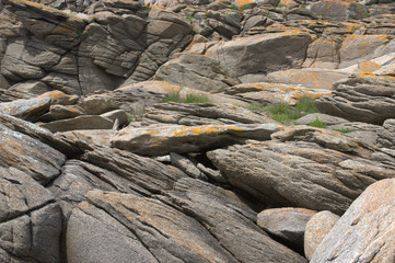 paysage sauvage de rochers, à l'île d'yeu