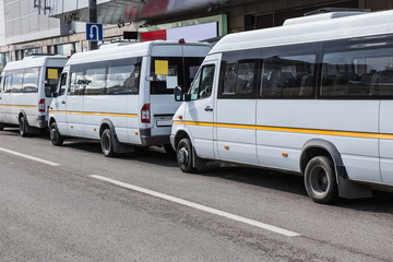 Shuttle buses at the bus stop © Yuri Bizgaimer