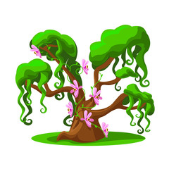 Cartoon tree from a magical land