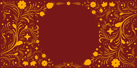 Background with Russian folk pattern. Russian folk ornament.