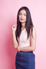 Portrait of beautiful young Asian woman.