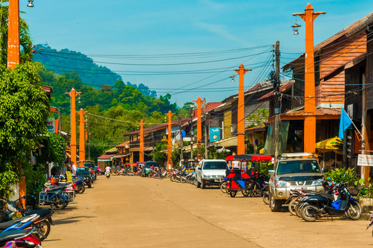 Wooden street in Old Town, Koh Lanta, Krabi, Thailand