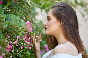 Closeup of a beautiful woman outdoor