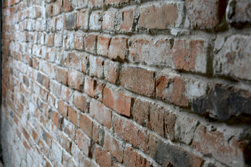 brick wall of red old brick
