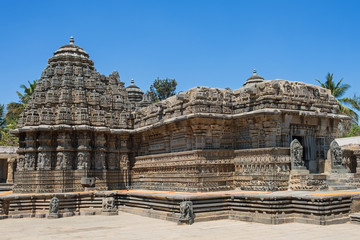 The 13th century Channakeshava, or Hoysalakesava, temple at Somnathpur in Karnataka, renowned for its soapstone carvings