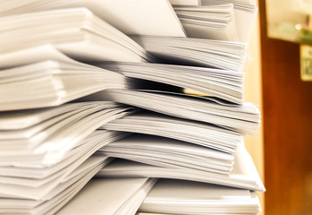 Stacks of white Paper document,switch,office and business concept background,design for advertising,illustration and banner.