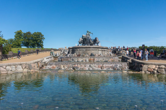 COPENHAGEN, DENMARK - AUGUST 23, 2017: Gefion Fountain in Langelinie park