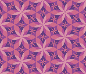 Decorative geometric flower seamless pattern