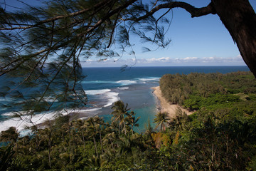 Obraz premium Na Pali Coastline, Cliffs, and Ocean on Kauai