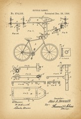 1896 Patent Velocipede Bicycle history invention