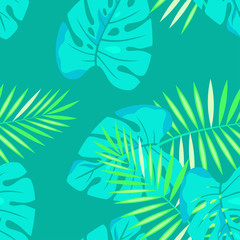 Fototapeta na wymiar pattern with palm leaves