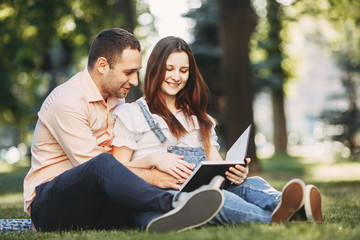 Happy parenthood, couple expecting a baby