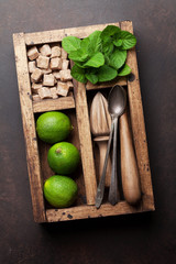 Mojito cocktail ingredients box