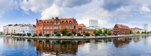 Panoramic cityscape of Bydgoszcz, Poland - obrazy, fototapety, plakaty
