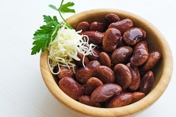 red beans with horse-radish and parsley