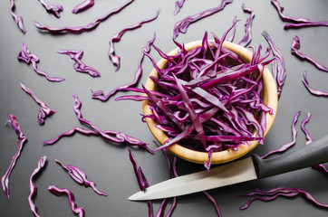 chopped red cabbage salad