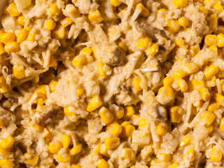 Chicken salad paste with maize corn