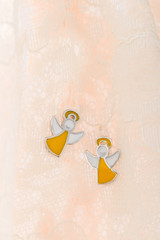 Yellow angel shape earrings for child girl