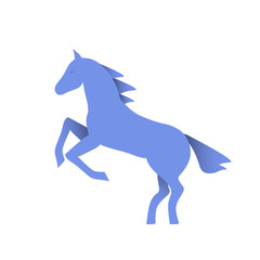 Running horse blue silhouette