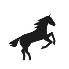 Running horse black silhouette