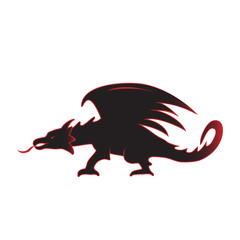 dragon silhouette with flame