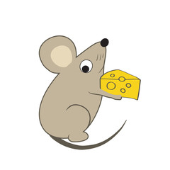 mouse with a piece of cheese