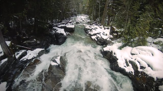 Artistic Slow Motion Forest Waterfall Pacific Northwest
