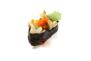 japan traditional sushi on isloted white background