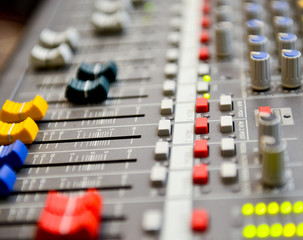 colorful sound mixer console