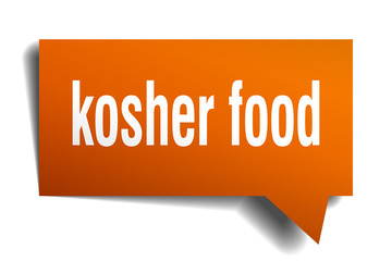 kosher food orange 3d speech bubble