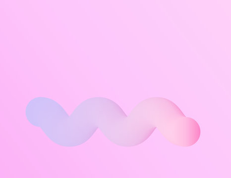 Modern gradient wavy shape on subtle pink background