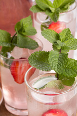 Drink strawberry with mint