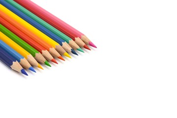 color pencils isolated on white background