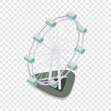 Ferris Wheel Isometric Icon 3d On A Transparent Background Vector Illustration