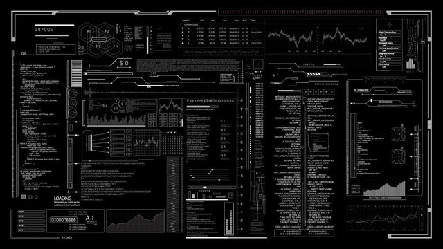 PNG alpha.HUD digital interface.Futuristic infographic elements.Technological board with interactive infographic display.HUD template.