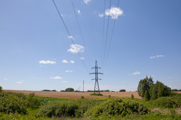 poles with power lines