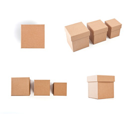 Set of cardboard boxes for packaging