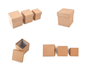 Set of cardboard boxes for packaging