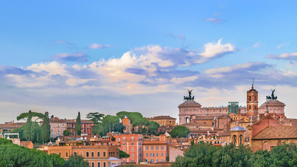 Fototapeta na wymiar Aerial View Rome Cityscape