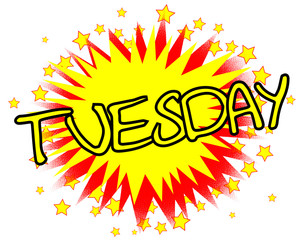 Cartoon Yellow Tuesday Isolated Splash